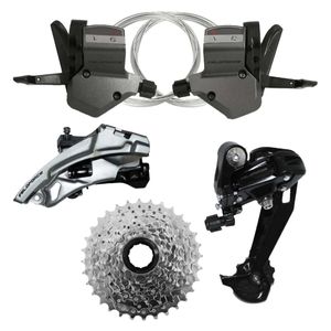 Kit Veloforce Transmissão 3x9v 27v Alavanca Câmbio E Cassete