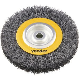 Escova Circular Ondulada 6x1  Furo 5/8  Aço Carbono Polido 6