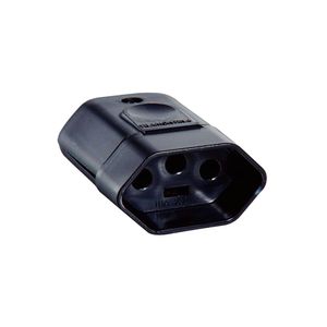 Plugue Fêmea 2P+T 10 A 250 V Tramontina Preto