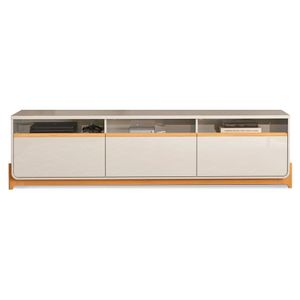 Rack para TV até 85" Lukaliam Lion Off White e Freijó