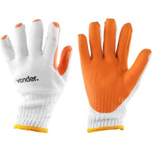Luva de Malha c/ Látex Mlv 9001 Cor Laranja Tamanho 9 Vonder