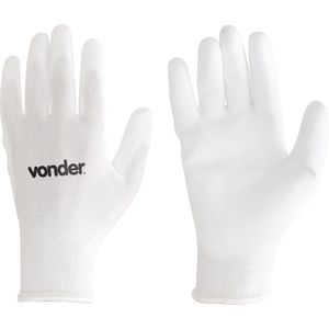 Luva poliéster helanca xg branco palma pu ca30909 - Vonder