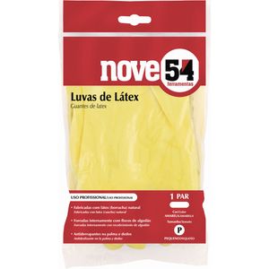 Luva látex m amarela com forro ca13336 - Nove54