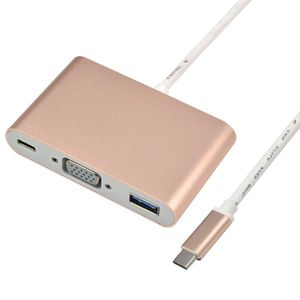 Adaptador Type C Para Vga Usb 3.0 Usb C Femea 3X1