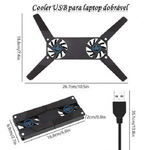 Cooler Base Dobrável Para Computador Notebook Laptop
