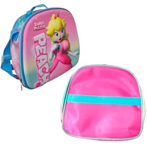 Lancheira Escolar Térmica Princesa Peatch Rosa e azul