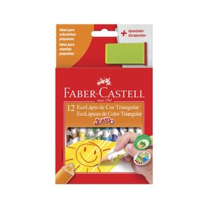 Ecolápis Jumbo Triangular Com Apto 12 Cores Faber-Castell