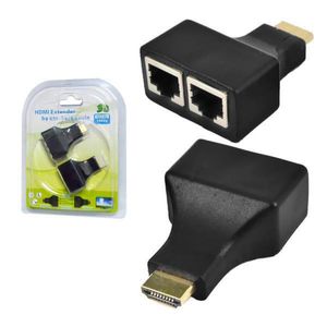 Extensor Hdmi 3d 30 Metros Via Cabo De Rede Utp Rj45 Cat5e/6
