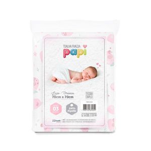 Toalha De Fralda Papi Luxo Rosa 1,10 x 70 Cm 03 Pçs