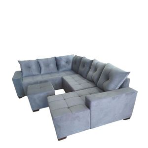 Sofá Splumaster Canto SM Cinza 7 Lugares