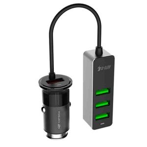 Carregador Veicular C3Tech 4 Usb 35W Quick Charge Preto