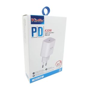 Fonte Carregador De Tomada Usb Tipo C Kingo 20W P/ Iphone 12