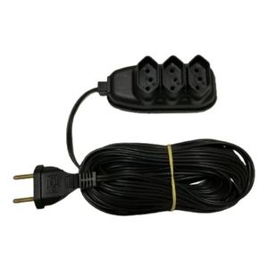 Extensão Elétrica 2 Metros 3 Saídas Bivolt Tripolar Preto