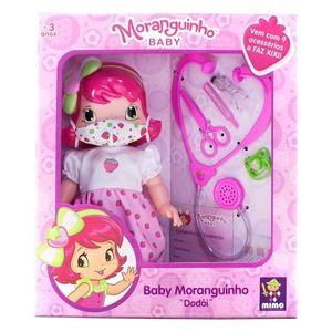 Boneca E Acessórios Baby Moranguinho Dodói Com Máscara 4002 Mimo