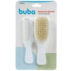 Kit Escova E Pente Infantil Cerdas Naturais Buba 08243