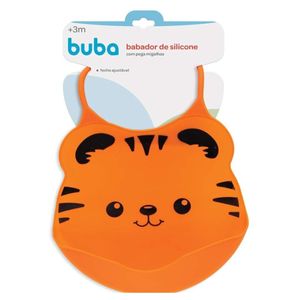 Babador Com Pega Migalhas De Silicone Laranja Buba 09732