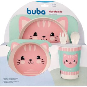 Kit Refeição De Bambu Gato Buba 13209