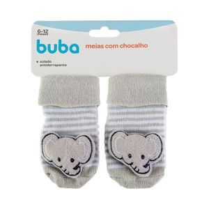Meia Antiderrapante Com Chocalho De Elefante Buba 12730