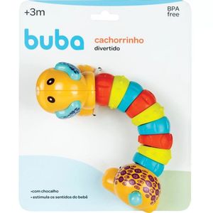 Cachorrinho Divertido Com Chocalho E Mordedor Amarelo Buba 13605