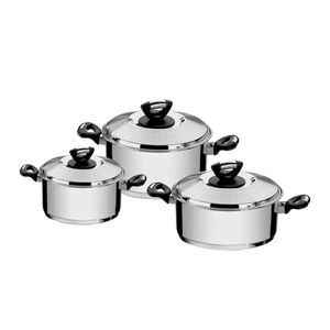 Jogo de Panelas Tramontina Solar Baquelite Inox 3 Peças