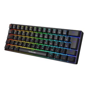 TECLADO GAMER MECÂNICO NEOLOGIC PRECISION PRO DARK 60% RGB HOT SWAP 61 TECLAS SWITCH BLUE PRETO CABO TIPO C - PRODRK-BLUE