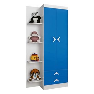 Guarda-Roupa Infantil Trento 2 Portas Atualle Branco/Azul