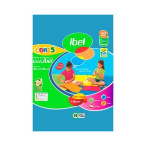 E.V.A. Ibel 40X48cm Azul Ciano Pacote com 10 Unidades