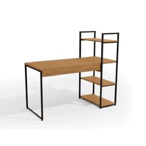 Mesa para Escritório com 3 Prateleiras Kappesberg Freijo/Preto