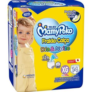 Fralda Mamypoko Fralda-Calça Dia & Noite XG Pacote com 14 Unidades