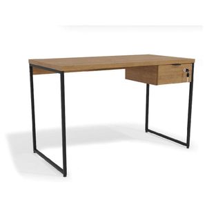 Mesa para Escritório com 1 Gaveta Kappesberg Freijó/Preto Fosco