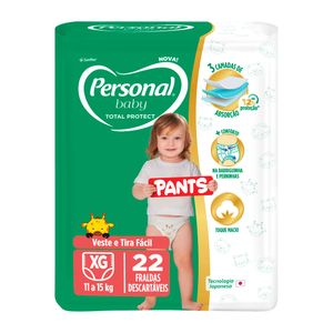 Fralda Descartável Infantil Pants Personal Baby Total Protect XG Pacote com 22 Unidades
