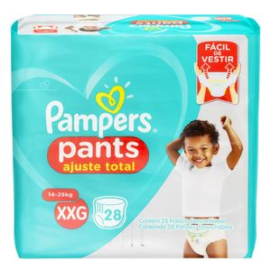 Fralda Descartável Infantil Pants Pampers Ajuste Total XXG Pacote 28 Unidades