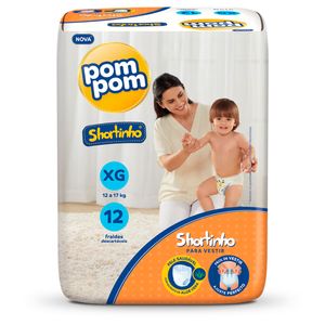 Fralda Pom Pom Shortinho XG Pacote com 12 Unidades