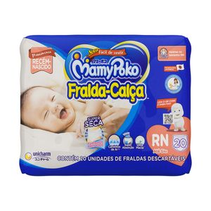 Fralda Mamypoko Fralda-Calça RN Pacote com 20 Unidades