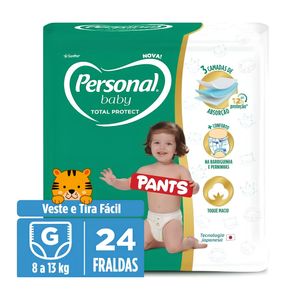 Fralda Personal Baby Roupinha Jumbo G Pacote com 24 Unidades