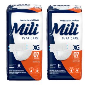Fralda  Geriátrica Mili Vita Care  Tamanho XG  - 2 pacotes c/ 7 fraldas  Uso Adulto