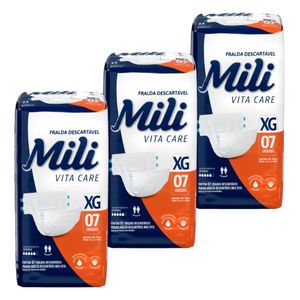 Fralda  Geriátrica Mili Vita Care  Tamanho XG  - 3 pacotes c/ 7 fraldas  Uso Adulto