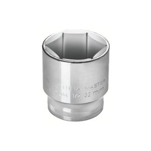 Soquete Sextavado 32 mm Encaixe 1/2 Tramontina Master em Aço Cromo Vanádio Acabamento Cromado
