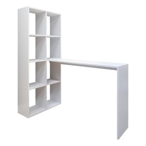 Escrivaninha Com Estante Lateral Fg2561 Branco