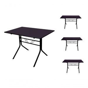 Kit 4 Mesas Moema 120x70 Preta Base Preta