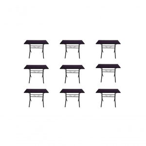 Kit 9 Mesas Moema 120x70 Preta Base Preta