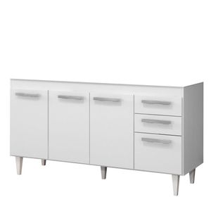 Balcão Gabinete Para Pia sem Tampo 150cm Lisboa 4pts 2gav - Lumil Móveis