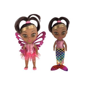 Boneca Shiny Angels 3 em 1 Sereia Fada e Bailarina