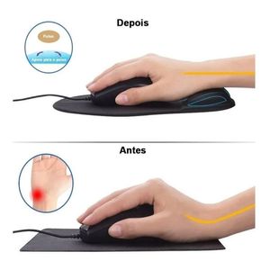 Mouse Pad Ergonômico Apoio Suporte Pulso Gel 21x24cm D10