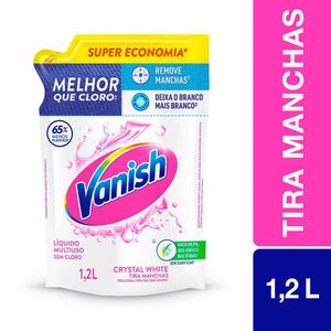Tira Manchas Vanish Líquido Crystal White para roupas brancas Embalagem Econômica 1,2L