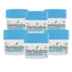 Kit Desodorante Creme Antitranspirante Sensitive Herbissimo 55G com 6 unidades