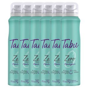 Kit Desodorante Aerosol Antitranspirante Tabu Zero 150Ml com 6 Unidades