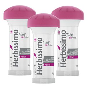 Kit Desodorante Twist Antitranspirante Hibisco Herbissimo 45G c/3 unidades