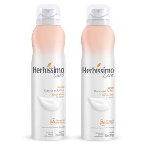 Kit Desodorante Aerossol Antitranspirante Herbissimo Care Vanilla c/2 unidades