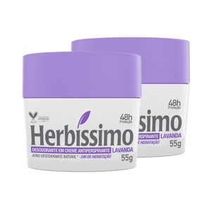 Kit Desodorante Creme Antitranspirante Lavanda Herbissimo 55G - 2 unidades